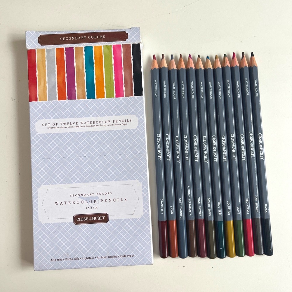 Close To My Heart Secondary Colors Watercolor Pencils Set of 12 3505A Art Crafts